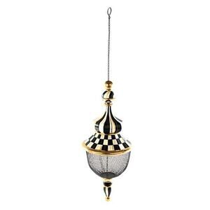 Brand New MACKENZIE CHILDS Courtly Check Pendant Bird Feeder Garden Decor